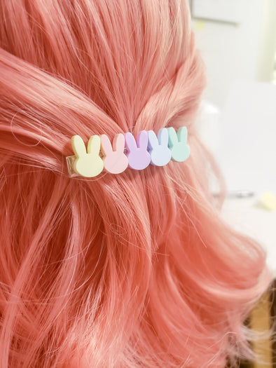 Pastel Rainbow Bunny Hair Clip - Pop Pastel