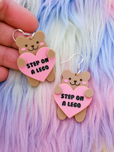 Soft on the Outside Bear Earrings