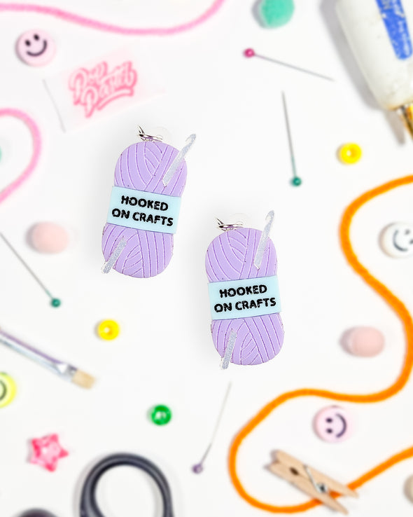 Hooked On Crafts - Crochet Yarn Earrings
