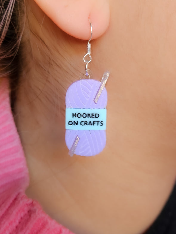 Hooked On Crafts - Crochet Yarn Earrings