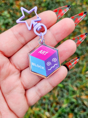 Art Block Iridescent Keychain