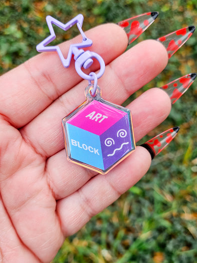 Art Block Iridescent Keychain