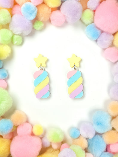 Rainbow Twist Marshmallow Earrings