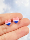 Pride Flag Heart Studs | Variety of Flags - Pop Pastel