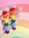 Pride Rainbow Heart Earrings - Pop Pastel