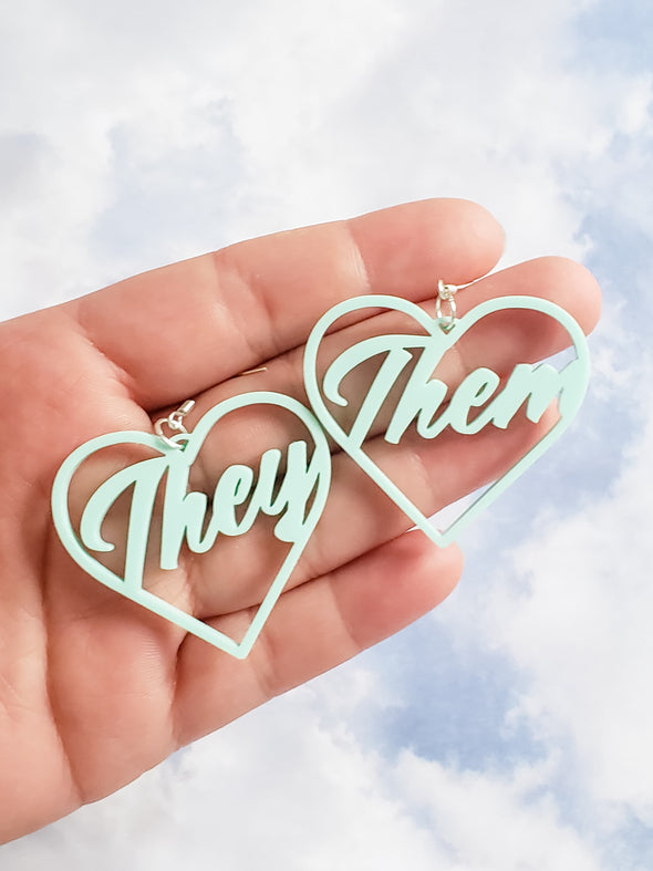 Pronoun Earrings | All Pronouns - Pop Pastel