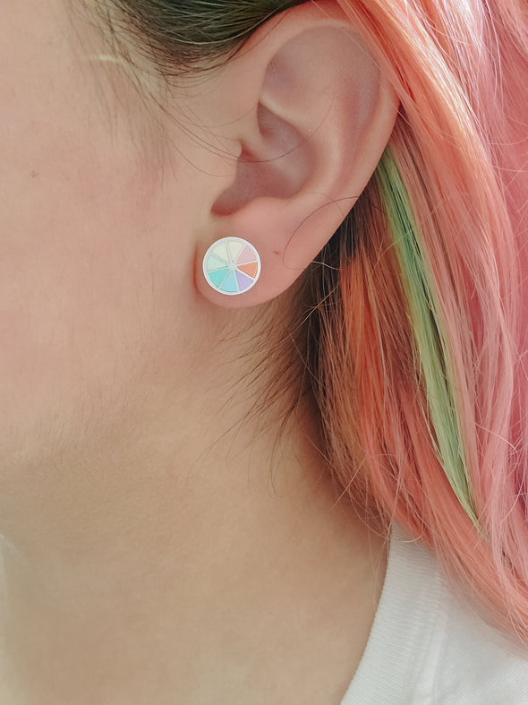 Pastel Color Wheel Studs - Pop Pastel