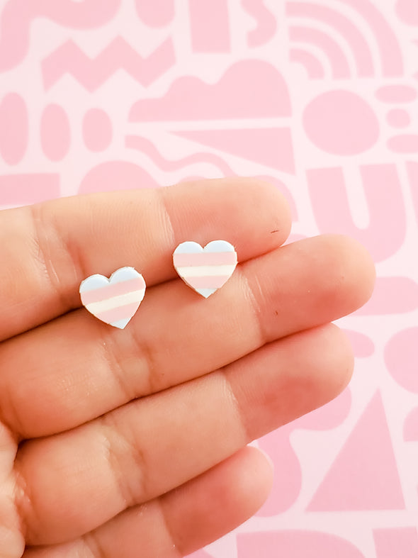 Pride Flag Heart Studs | Variety of Flags - Pop Pastel