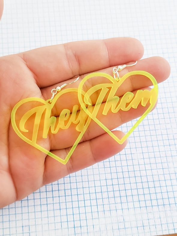 Pronoun Earrings | All Pronouns - Pop Pastel