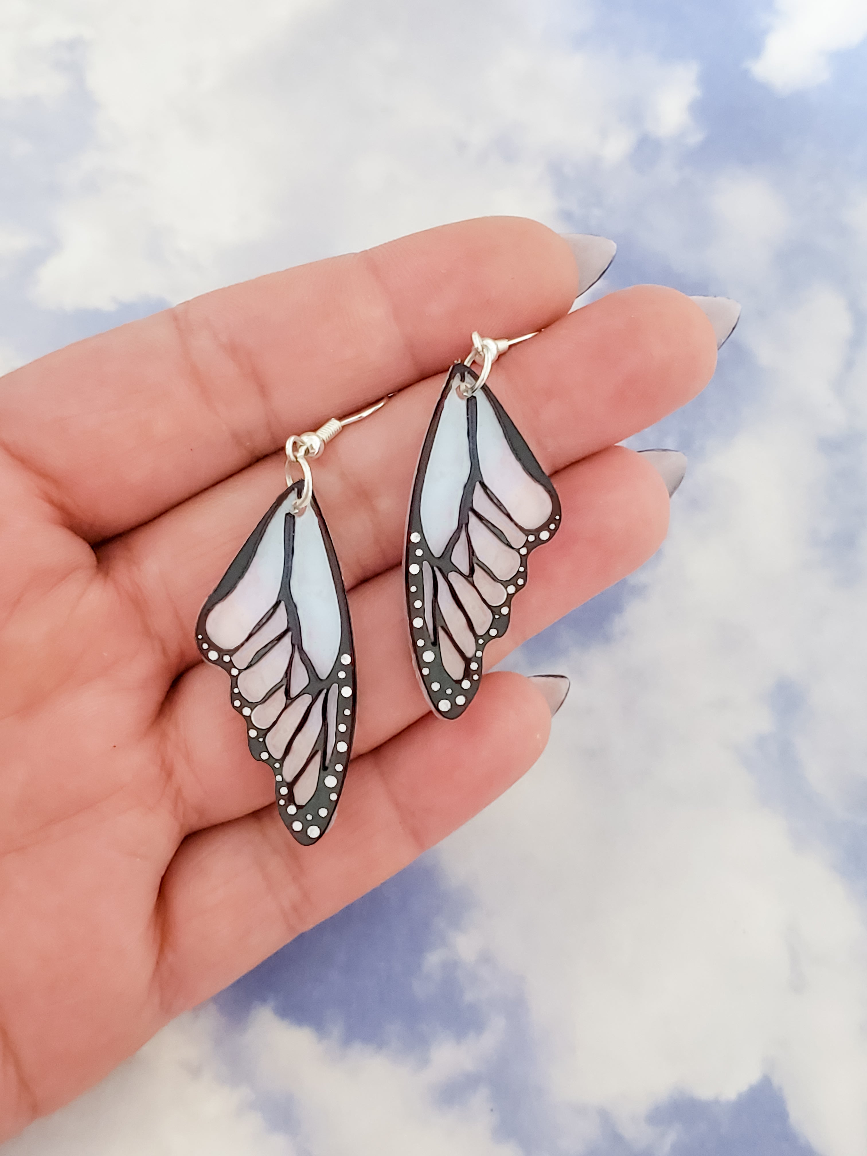 real butterfly wing earrings