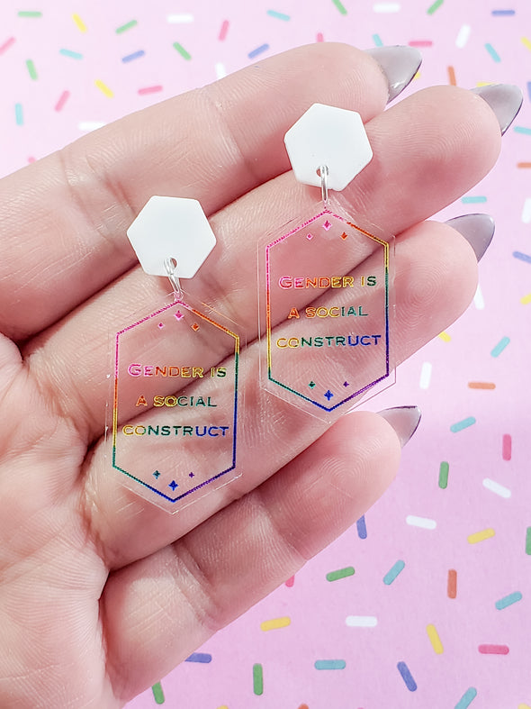 Gender is a Social Construct Necklace - Pop Pastel