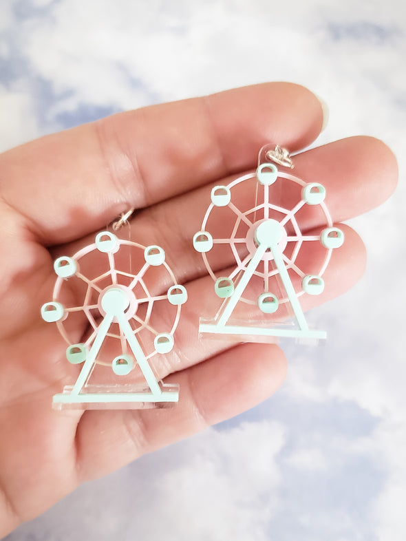 Moving Ferris Wheel Fidget Earrings