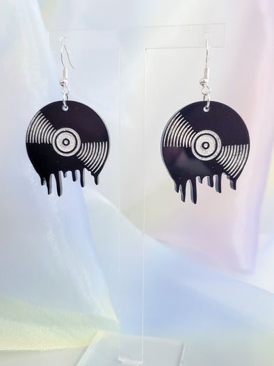 Melting Vinyl Record Earrings