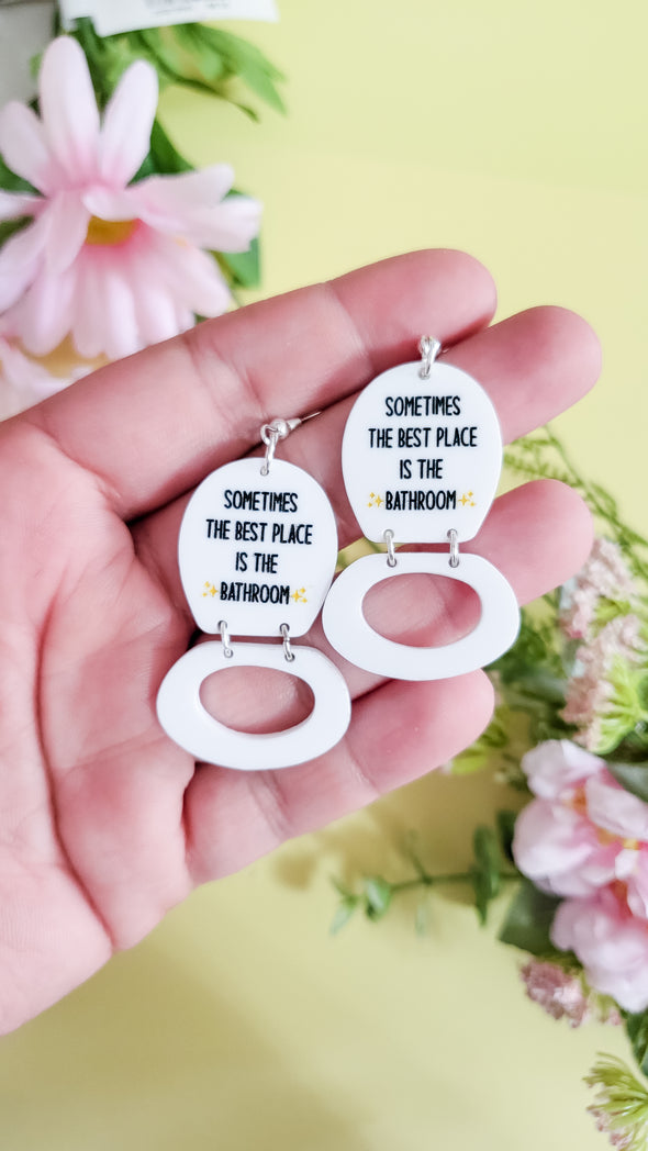 Safe Space Toilet Earrings