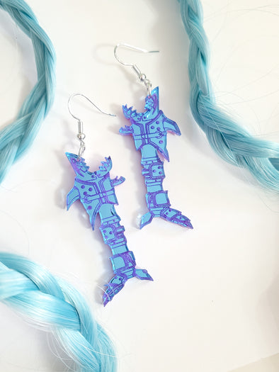 Mechanical Shark Earrings