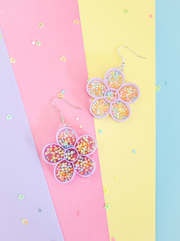 Flower Shaker Charm Earrings