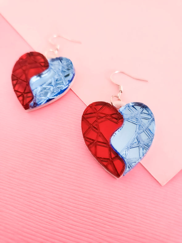 Split Heart Earrings