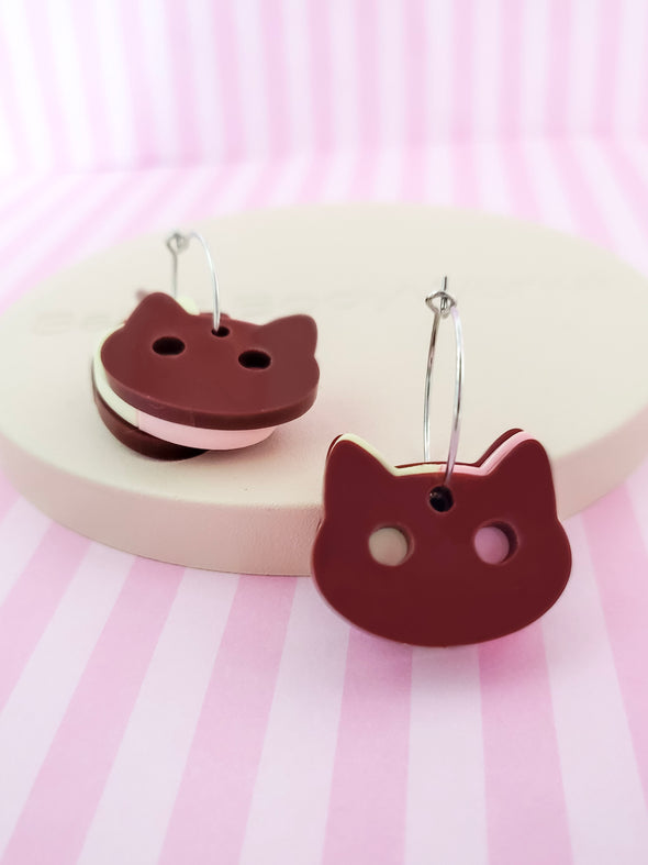 Ice Cream Cat Earrings