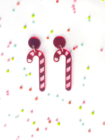 Candy Cane Earrings - Pop Pastel