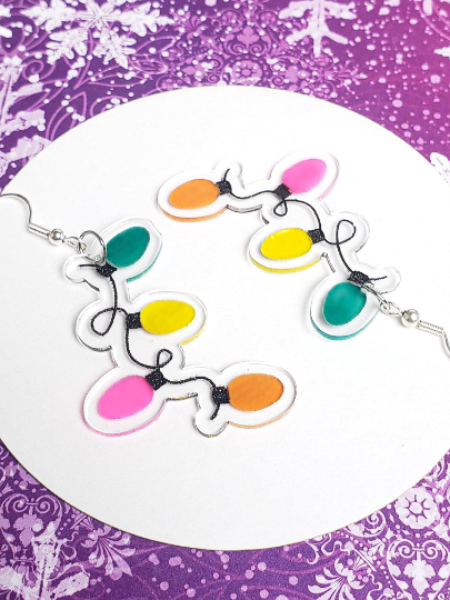 Christmas Lights Earrings - Pop Pastel