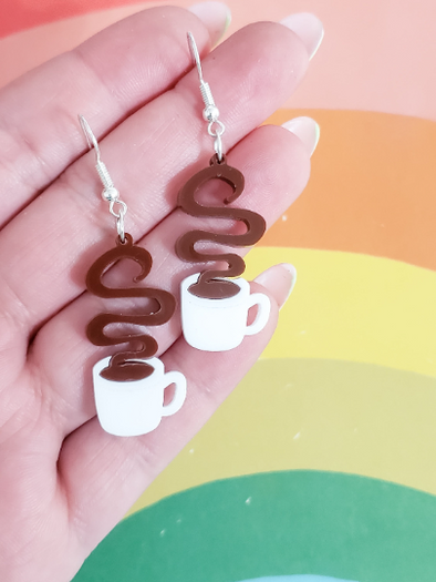 Coffee Mug Earrings | Tea Earrings - Pop Pastel