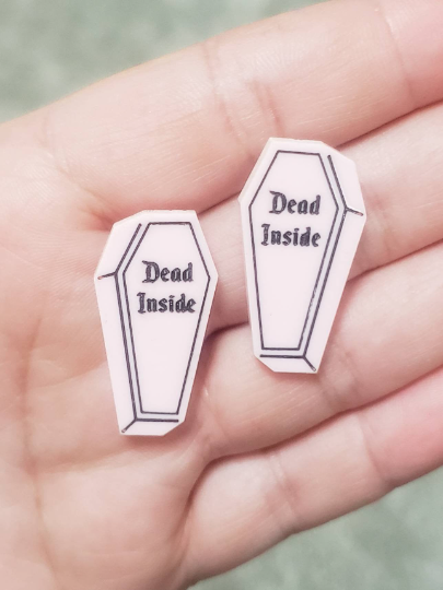 Dead Inside Coffin Studs - Pop Pastel