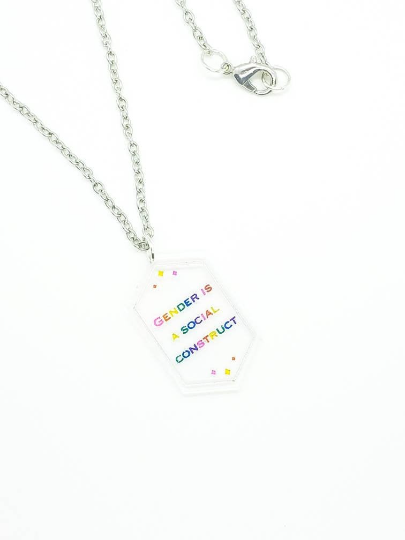 Gender is a Social Construct Necklace - Pop Pastel