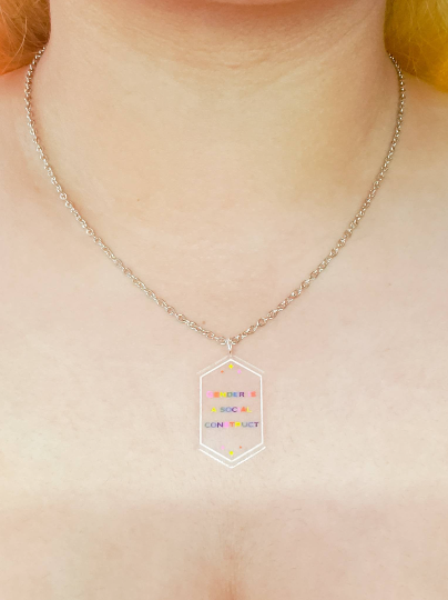 Gender is a Social Construct Necklace - Pop Pastel