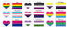 Pride Flag Heart Studs | Variety of Flags - Pop Pastel