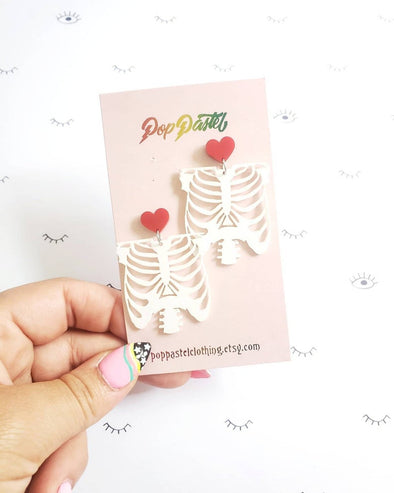 Ribcage Earrings - Pop Pastel